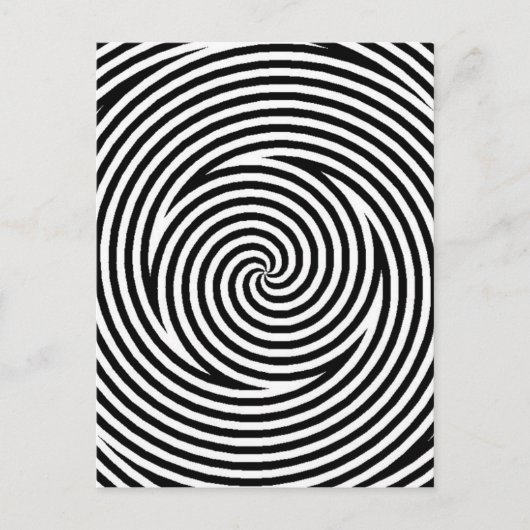 Spiraloptische Illusion Schwarz-weiße Kreislaufdre Postkarte (Vorderseite)