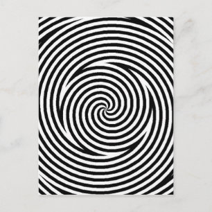 Spiraloptische Illusion Schwarz-weiße Kreisläufe d Postkarte