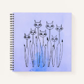 Spiralpapier (handgezeichnet Katzen) Notizblock (Vorderseite)