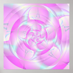 Spiralpinzette in Rosa und Blau Poster