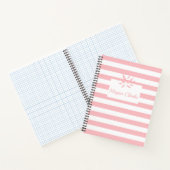 Spiralplatte Minimalistisch gestrichen Rosa & Weiß Notizblock (Innenseite)
