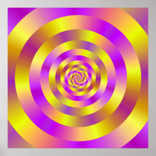 Spiralreife Gelb und Rosa Poster