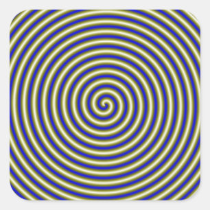 Spiralröhre in Gold und Blau Quadratischer Aufkleber