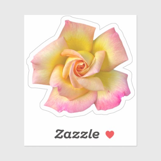 Spiralrosa Gelbe Rose Aufkleber (Blatt)