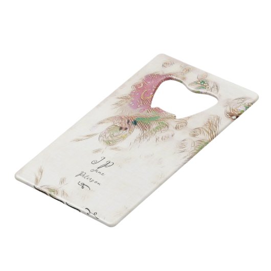 Spiralrosa Geldbeutel Flaschenöffner (Vorderseite Schrägansicht)