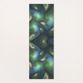 Spirals Beige Grün Türkis Abstraktes Fraktal Kunst Yogamatte (Rückseite)