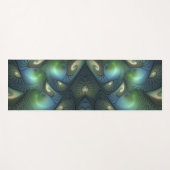 Spirals Beige Grün Türkis Abstraktes Fraktal Kunst Yogamatte (Vorderseite (Horizontal))