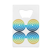 SPIRALS BLAUE GRÜNES PATTER GELDBEUTEL FLASCHENÖFFNER (Rückseite)