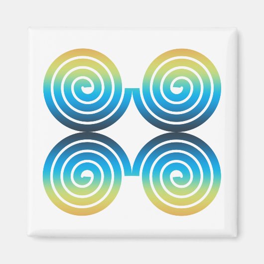 SPIRALS BLAUE GRÜNES PATTER MAGNET (Vorne)