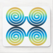 SPIRALS BLAUE GRÜNES PATTER MOUSEPAD (Vorne)