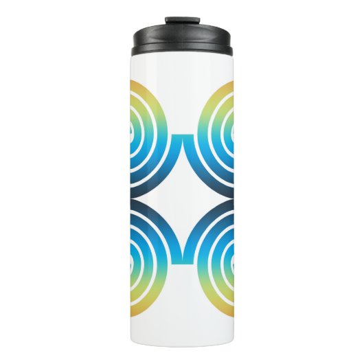SPIRALS BLAUE GRÜNES PATTER THERMOSBECHER (Vorderseite)
