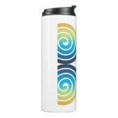 SPIRALS BLAUE GRÜNES PATTER THERMOSBECHER (Nach links gedreht)