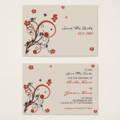 Spirals & Blume Hochzeit Rettete TheDate Minicard (Vorne & Hinten)