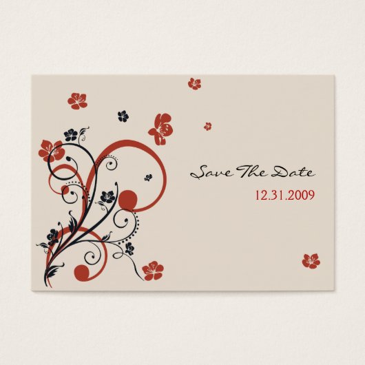 Spirals & Blume Hochzeit Rettete TheDate Minicard (Vorderseite)