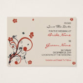 Spirals & Blume Hochzeit Rettete TheDate Minicard (Rückseite)