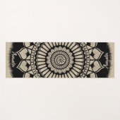 Spirals Dots Blume Black Tan Henna Mandala Yogamatte (Vorderseite (Horizontal))