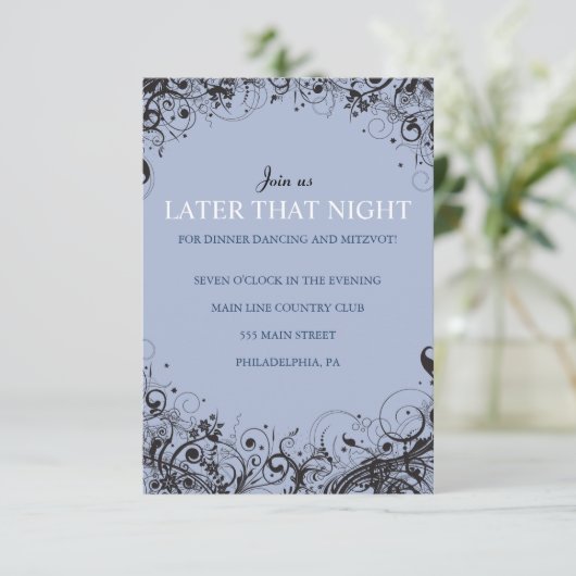 SPIRALS & STARS Party-Karte für Hochzeiten Einladung (Stehend Vorderseite)