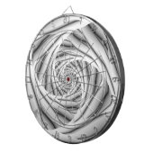 Spiralschritte in Schwarz und Weiß Dartscheibe (Vorderseite rechts)