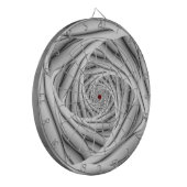 Spiralschritte in Schwarz und Weiß Dartscheibe (Vorderseite Links)