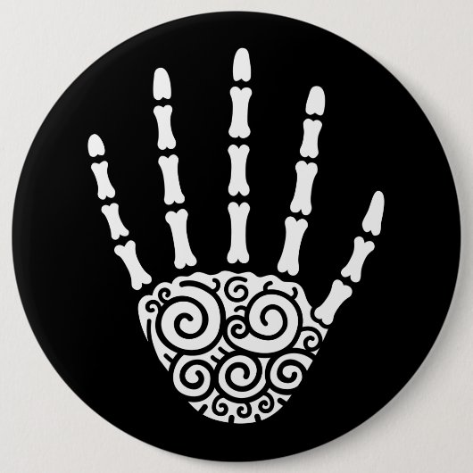 Spiralskeletthand Button (Vorderseite)