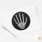 Spiralskeletthand Runder Aufkleber (Umschlag)