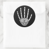 Spiralskeletthand Runder Aufkleber (Tasche)
