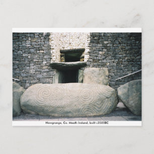 Spiralsymbole curbstone, Newgrange, Irland Postkarte
