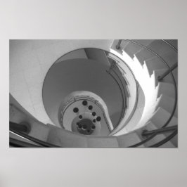 Spiraltreppe aus schwarzem und weißem Foto Poster