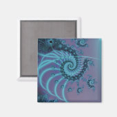 Spiraltreppe | Fraktal in Blau und Rosa Art Magnet (Vorderseite/Rückseite)