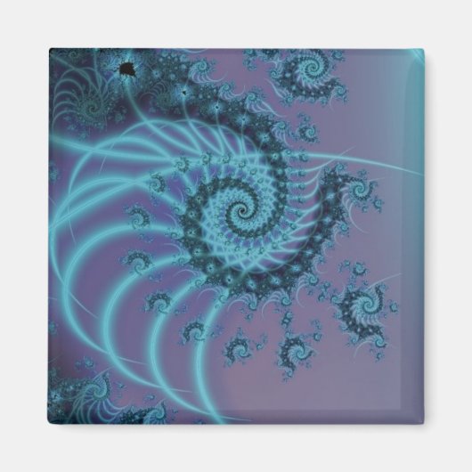 Spiraltreppe | Fraktal in Blau und Rosa Art Magnet (Vorne)