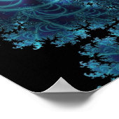 Spiraltreppe | Fraktal in Blau und Rosa Art Poster (Ecke)