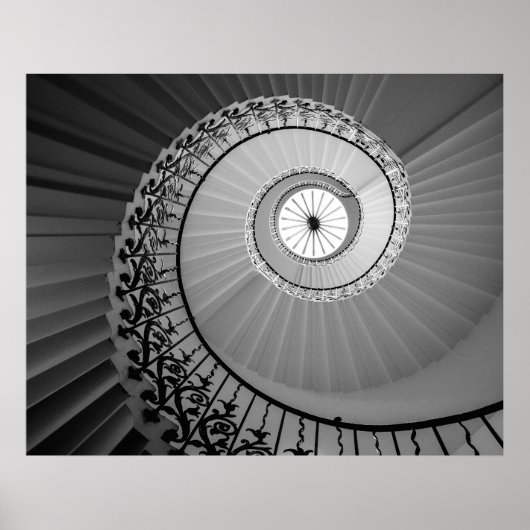 Spiraltreppe mit Blume Poster (Vorne)