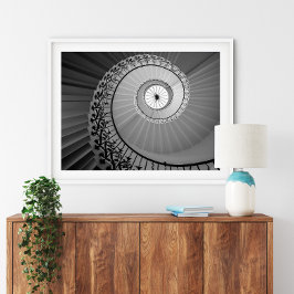 Spiraltreppe mit Blume Poster