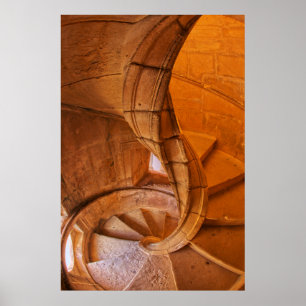 Spiraltreppe mit Doppelbett, Portugal Poster