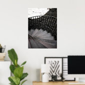 Spiraltreppe Schwarz-Weiß-Poster Poster (Heimbüro)