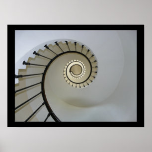 Spiraltreppe zum Himmel Schwarz-Weiß Poster