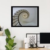 Spiraltreppe zum Himmel Schwarz-Weiß Poster (Heimbüro)
