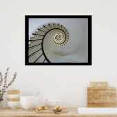Spiraltreppe zum Himmel Schwarz-Weiß Poster (Küche)