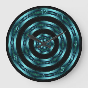 Spiraluosenuhr mit aquamarinem Chrome Große Wanduhr