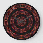 Spiraluosenuhr mit rotem Chrome Große Wanduhr (Vorderseite)