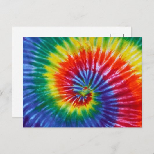 Spiralwirl in Krawatte - Regenbogen Postkarte (Vorne/Hinten)