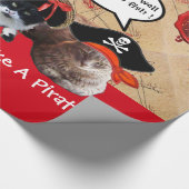 SPIRATKATZEN,ANTIKOLISCHE PIRATEN-KARTEN GESCHENKPAPIER (Ecke)