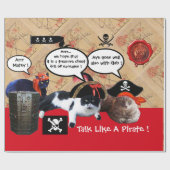 SPIRATKATZEN,ANTIKOLISCHE PIRATEN-KARTEN GESCHENKPAPIER (Flach)