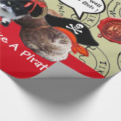 SPIRATKATZEN,ANTIKOLISCHE PIRATEN-KARTEN GESCHENKPAPIER (Ecke)