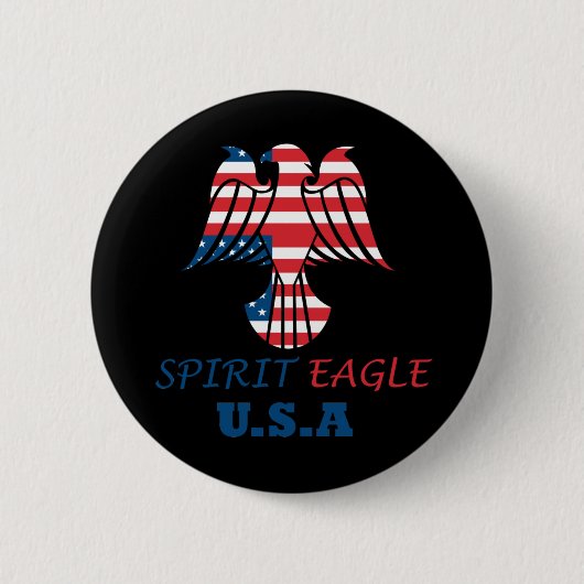 Spirit Adler USA Flagge Button (Vorderseite)
