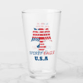 Spirit Adler USA Flagge Glas (Rückseite)