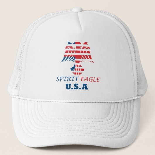 Spirit Adler USA Flagge Truckerkappe (Vorderseite)