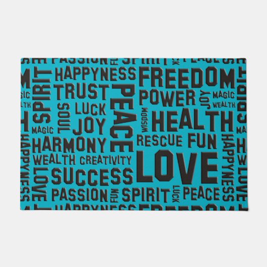 Spirit Affirmations of life BLACK + dein Backgr. Fußmatte (Vorderseite)