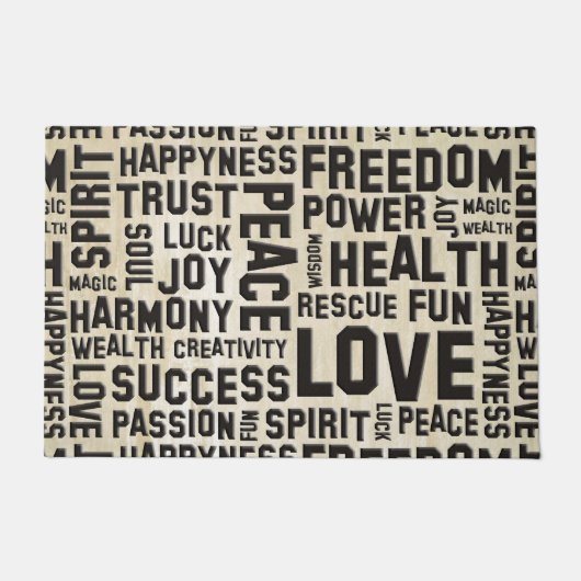 Spirit Affirmations of life BLACK + dein Backgr. Fußmatte (Vorderseite)