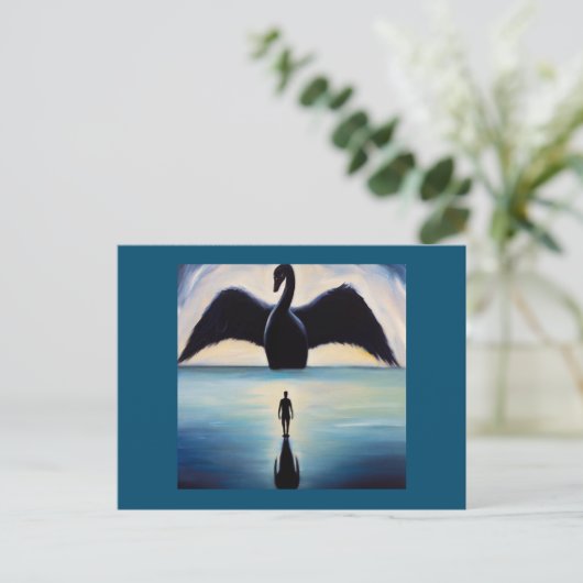 Spirit Animal Black Swan 1 Postkarte (Stehend Vorderseite)
